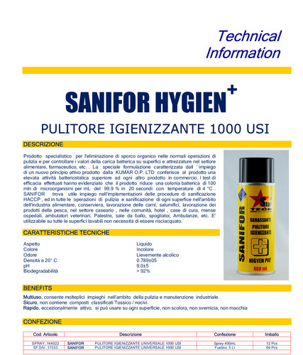 Sanifor pulitore alcool - pulitore,